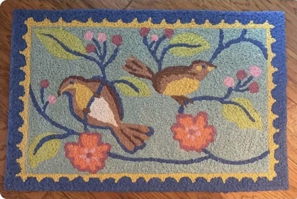 Jellybean 22.5 in X 34.5" Morning Song Birds Polyester Accent Rug Colorful Boho